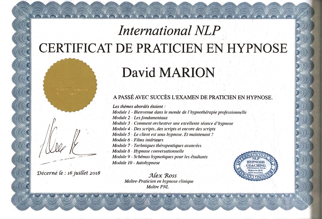 photo diplome David MARION