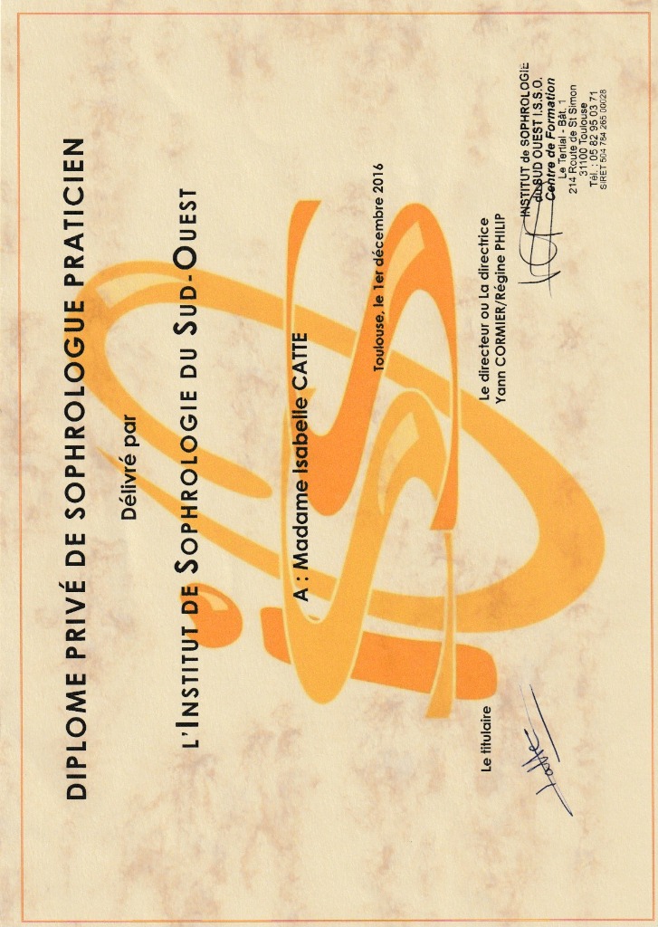 photo diplome Isabelle Catté