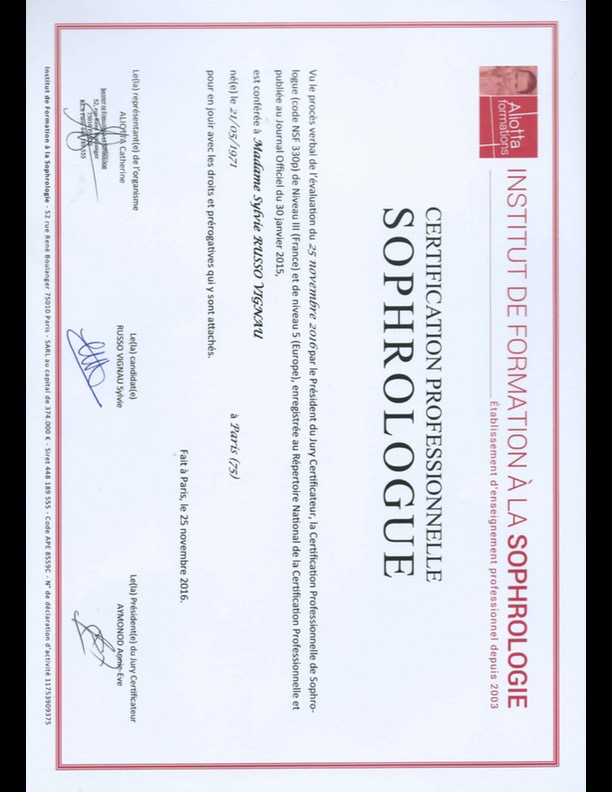 photo diplome Sylvie RUSSO