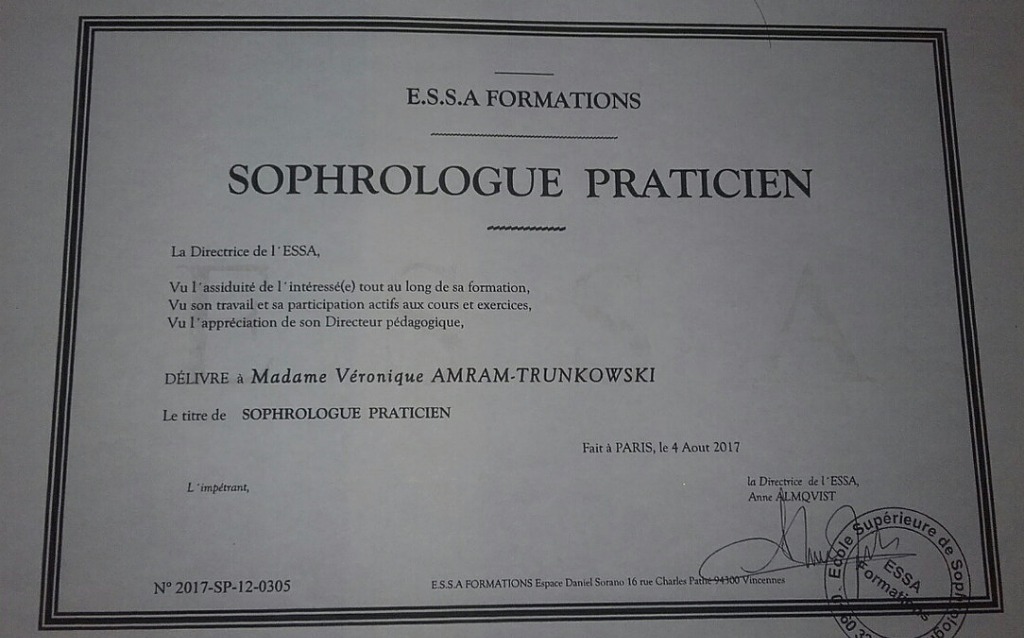 photo diplome Véronique Trunkowski 