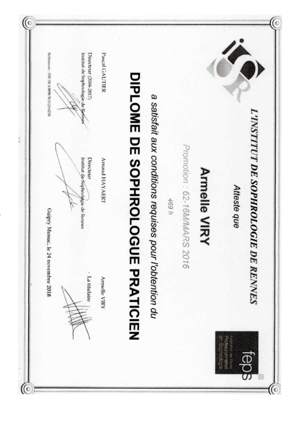 photo diplome Armelle Herbaut Viry