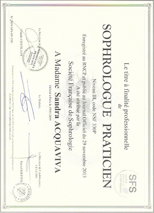 photo diplome Sandra Acquaviva