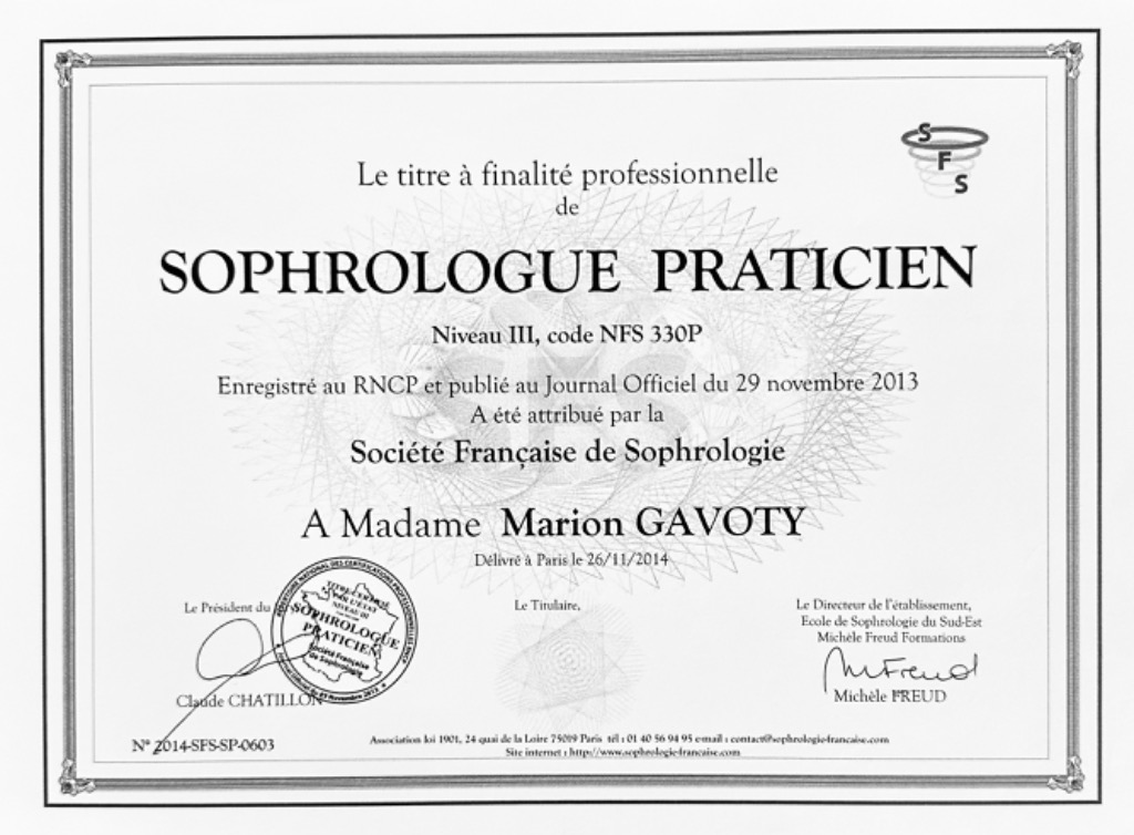 photo diplome Marion  GAVOTY