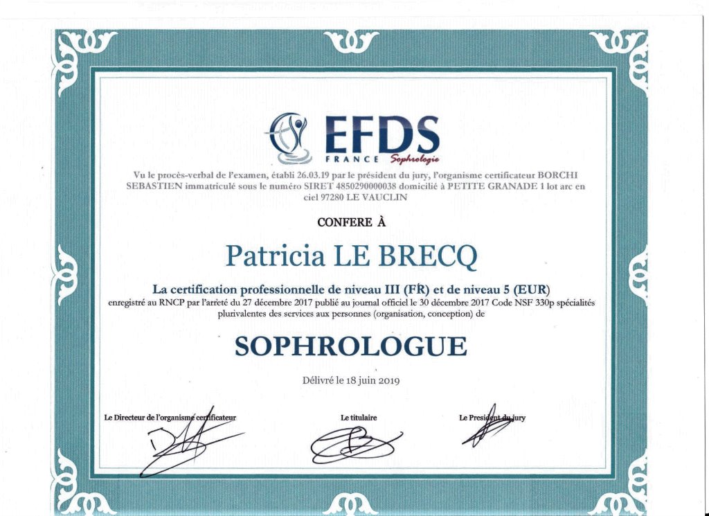 photo diplome Patricia LE BRECQ