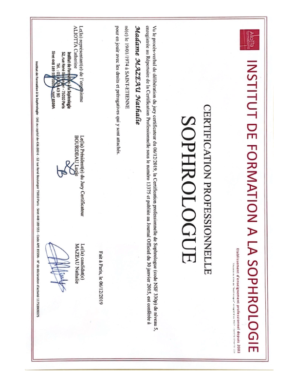 photo diplome Nathalie MAZEAU PUEL