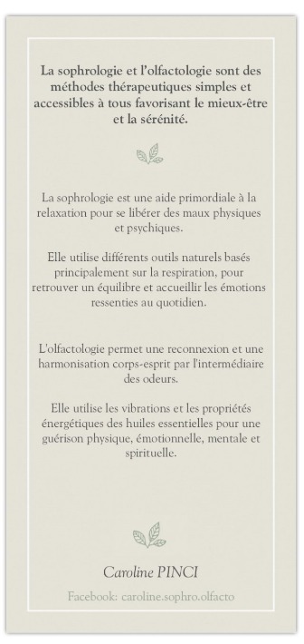photo activite Sophrologie & Olfactologie Caroline Pinci
