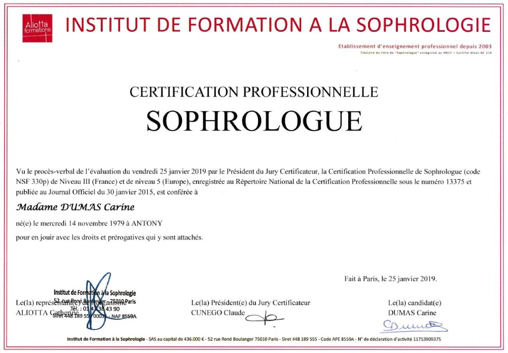 photo diplome Carine Dumas