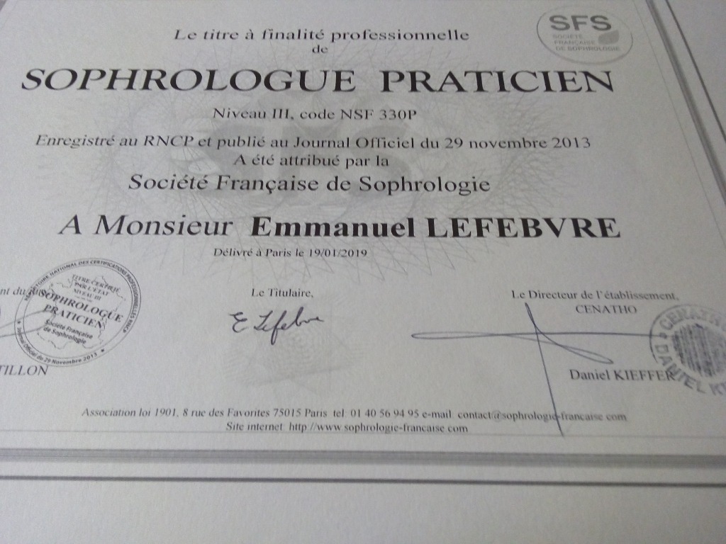 photo diplome Emmanuel  LEFEBVRE