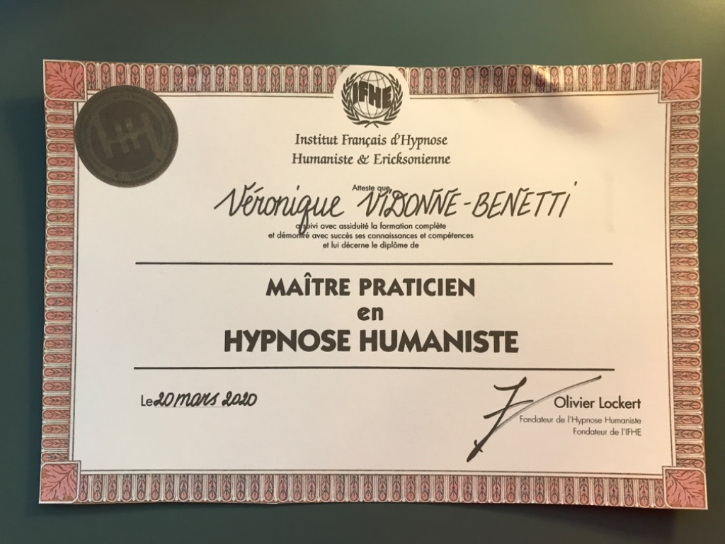 photo diplome Véronique VIDONNE-BENETTI