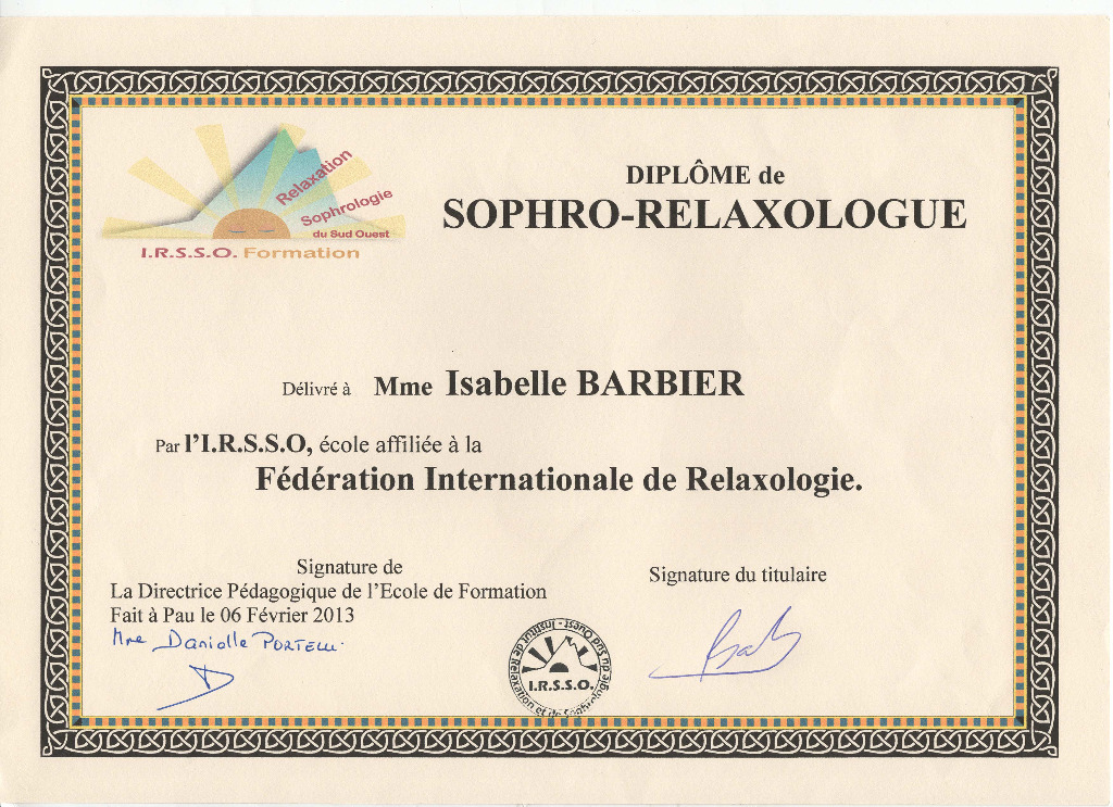 photo diplome Isabelle BARBIER 