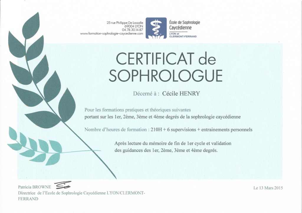 photo diplome Cecile HENRY