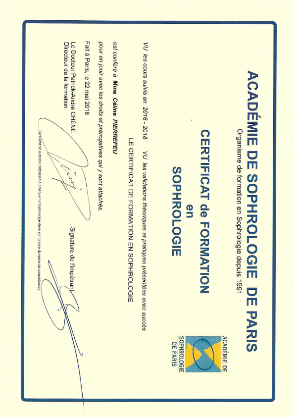 photo diplome Céline PIERREFEU 