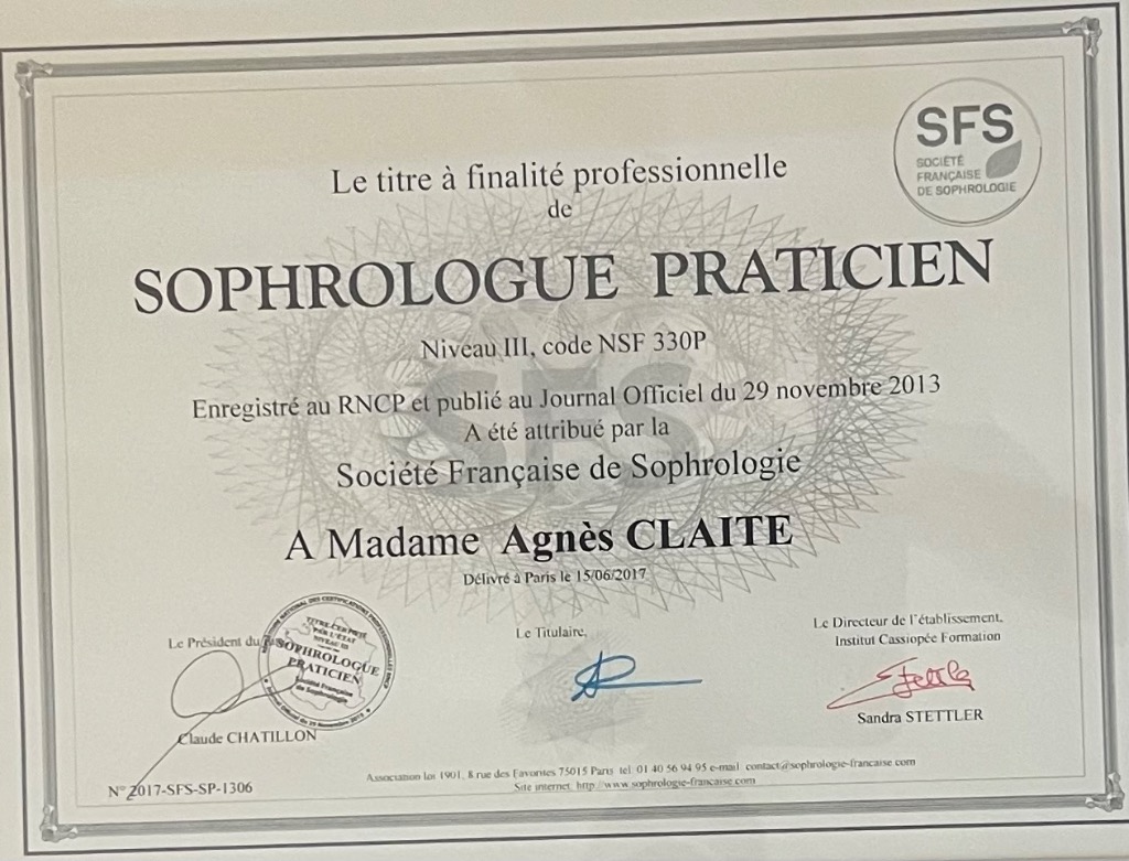 photo diplome Agnès CLAITE 