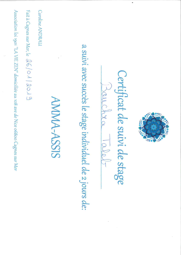 photo diplome TB Bien être