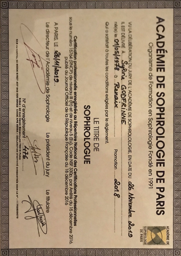 photo diplome Sylvie Godfrinne