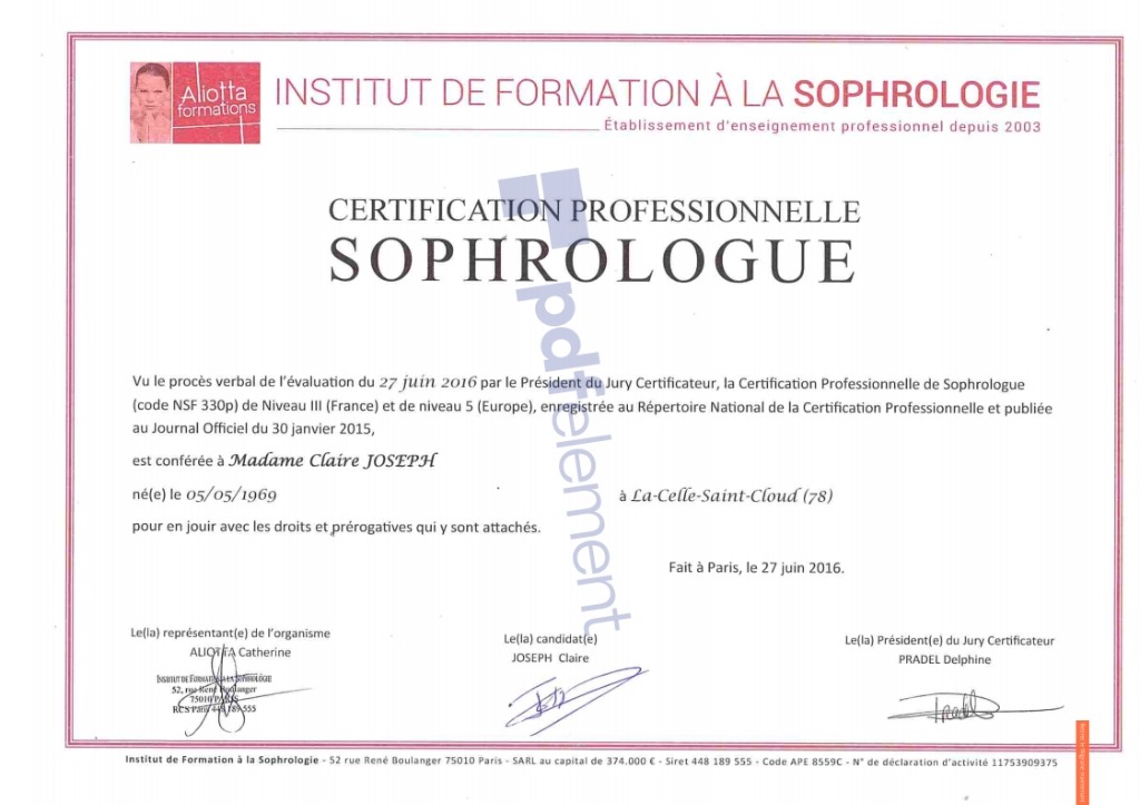 photo diplome DOUE CLAIRE