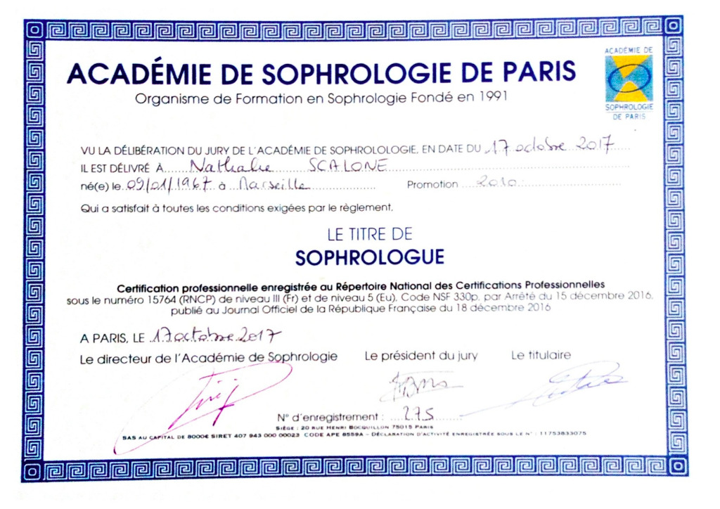 photo diplome Nathalie SCALONE