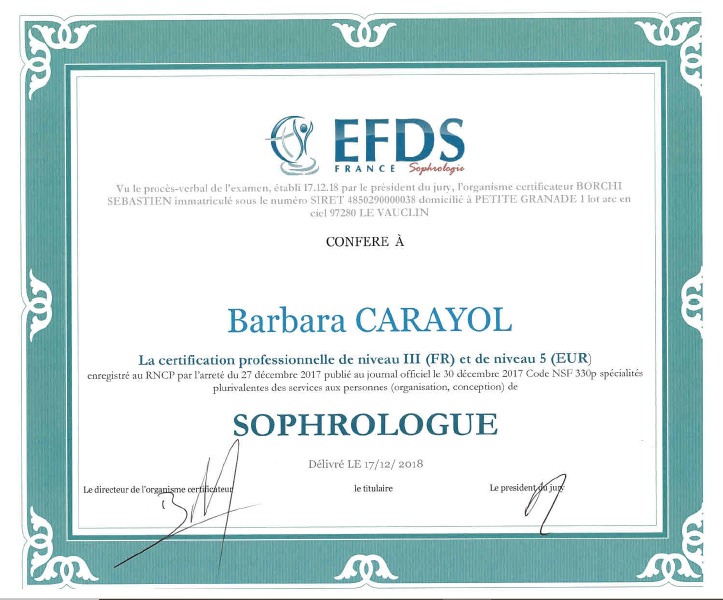 photo diplome Barbara CARAYOL-COSTA