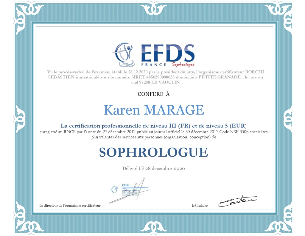 photo diplome Karen Marage