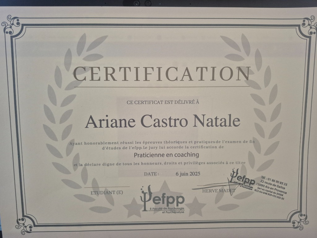 photo diplome Le Fil d’Ariane Évolution