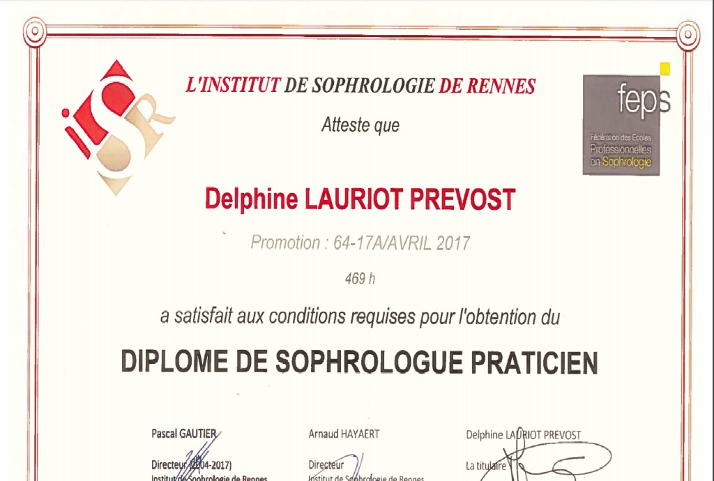 photo diplome Delphine LAURIOT PREVOST