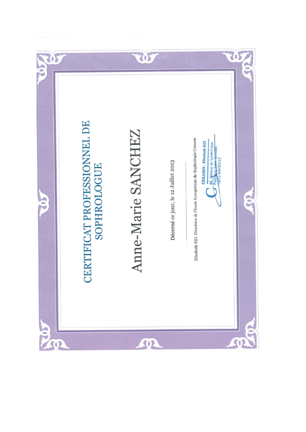 photo diplome Anne-Marie SANCHEZ 