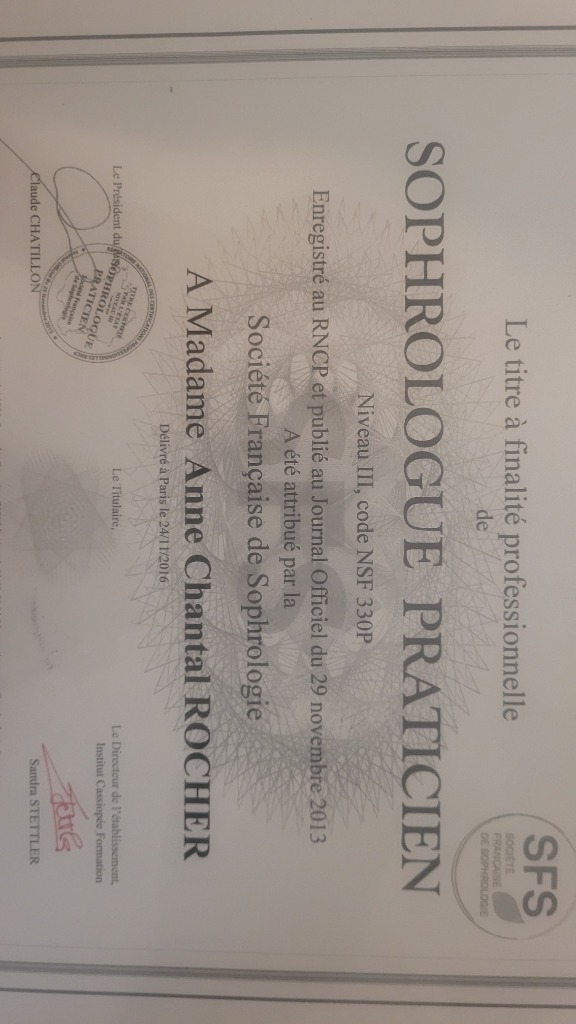 photo diplome Anne Chantal ROCHER 