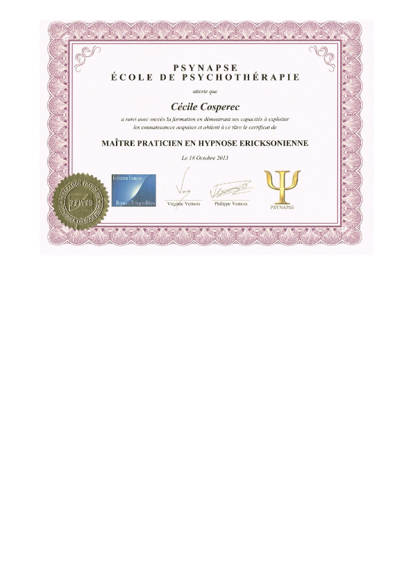 photo diplome Cécile Cosperec