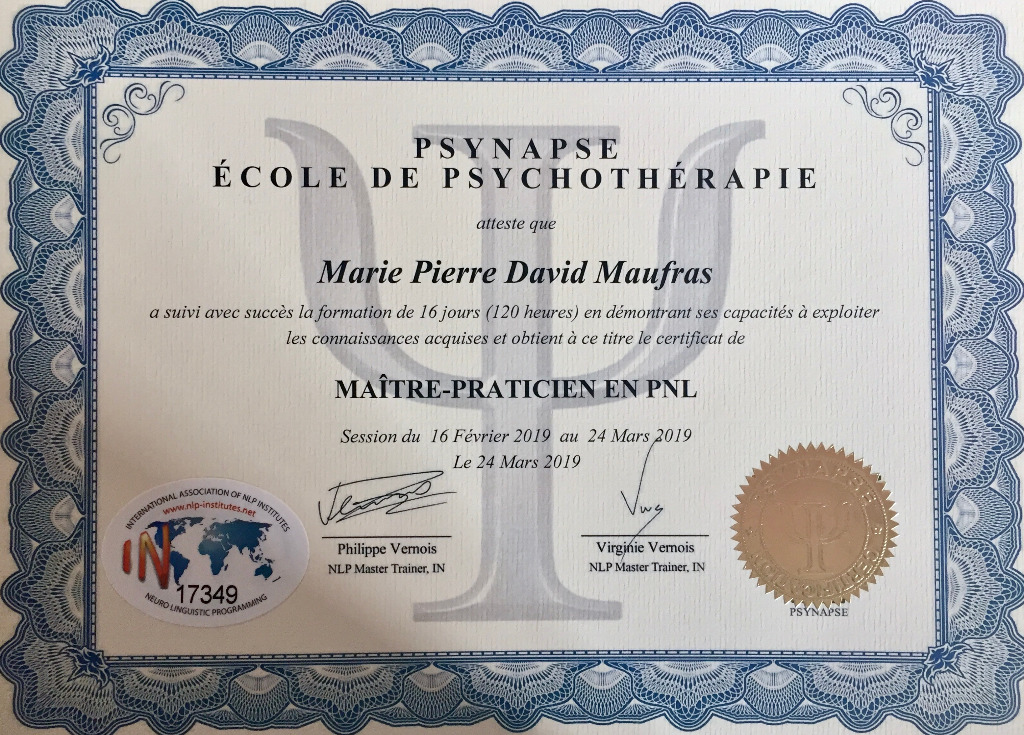 photo diplome Marie Pierre David Maufras