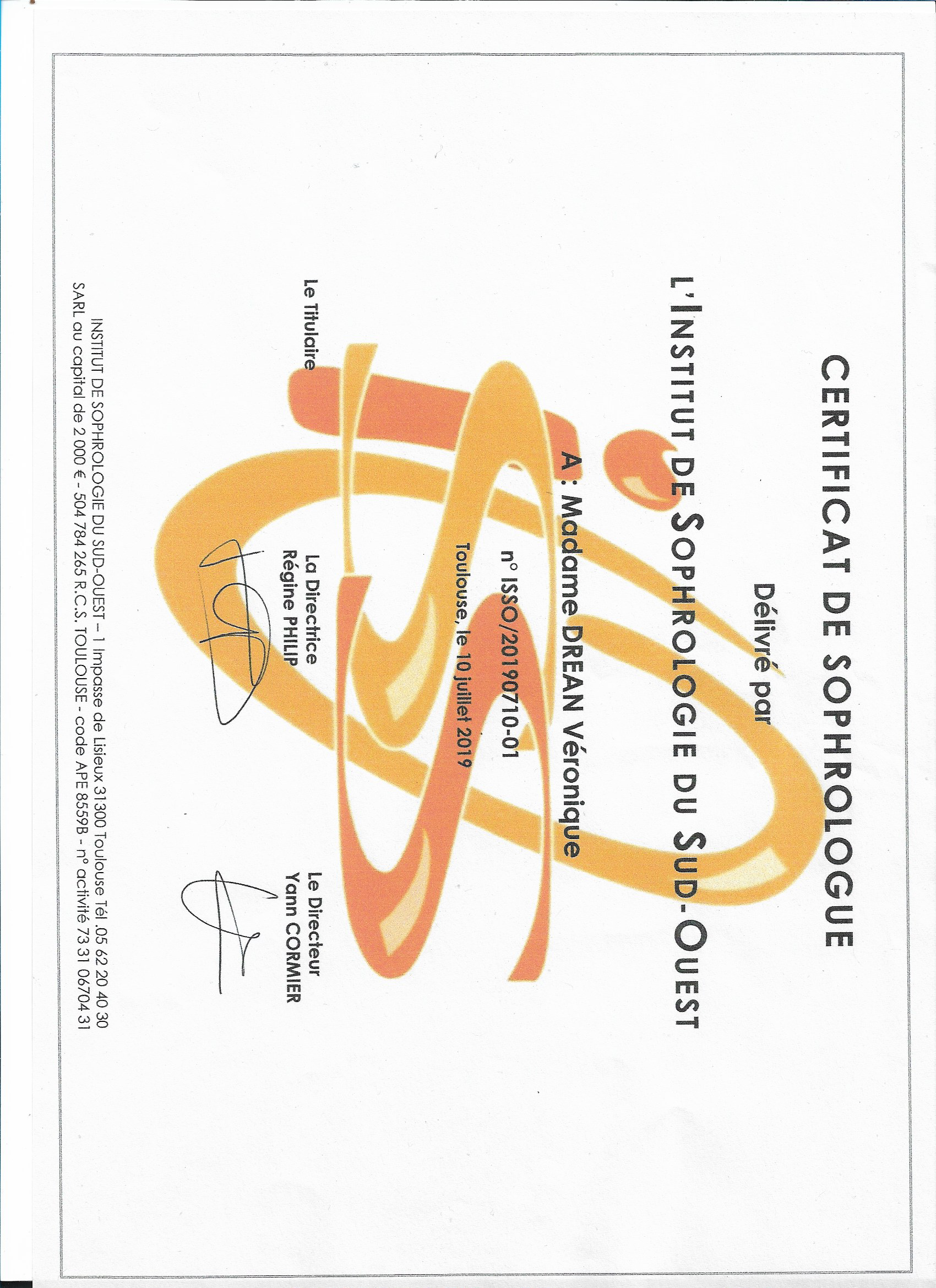 photo diplome Véronique DRÉAN 