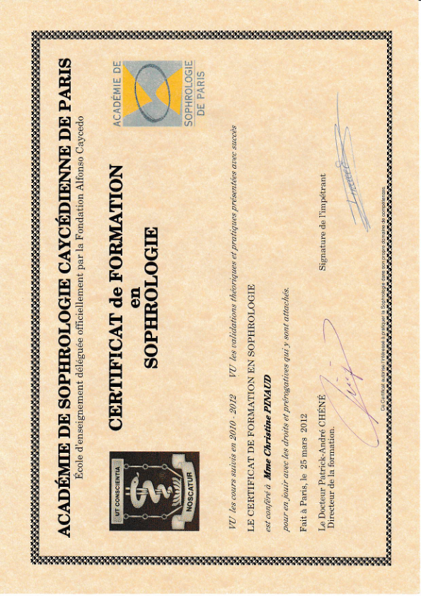 photo diplome Christine PINAUD 