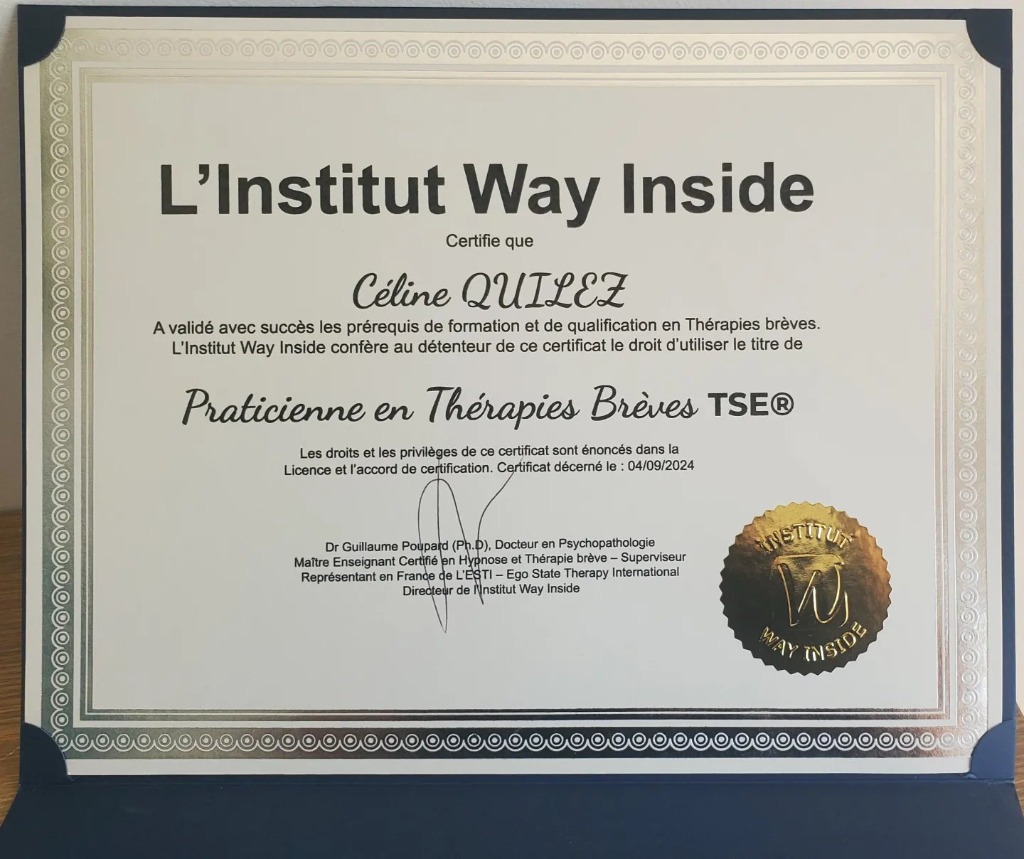 photo diplome Céline Quilez - Rêv’Ailes Ta Nature