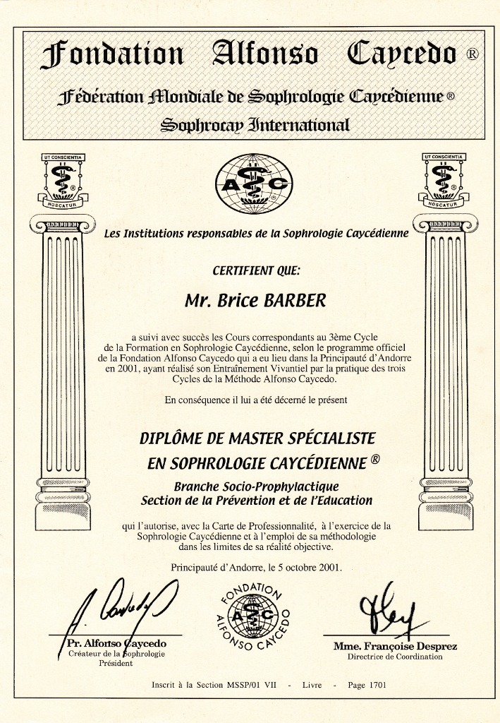 photo diplome Brice  BARBER