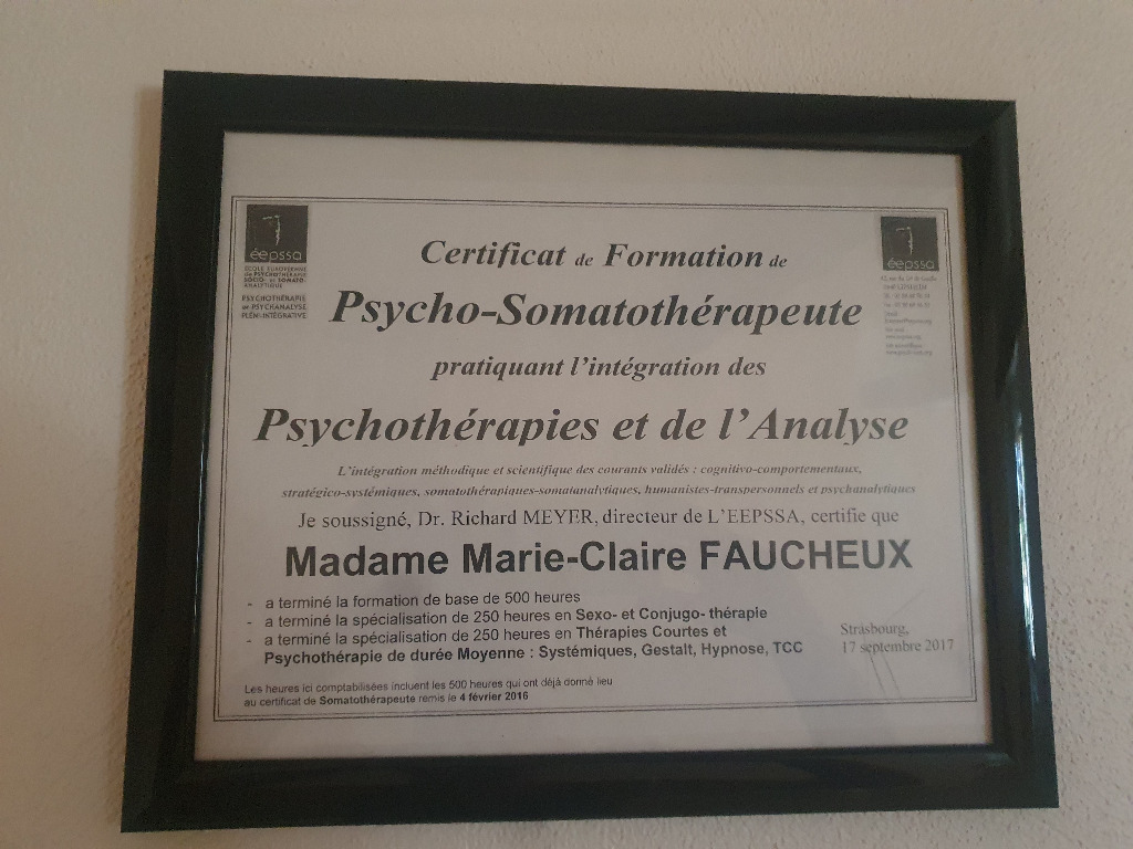 photo diplome Psychothérapie&développement personnel