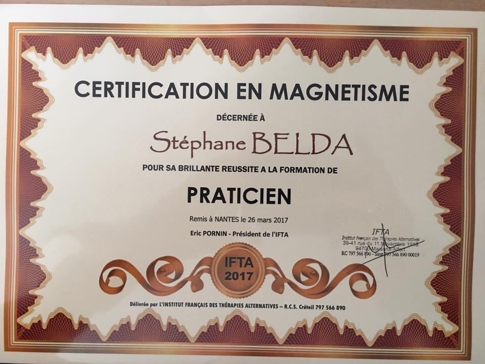 photo diplome Stéphane BELDA