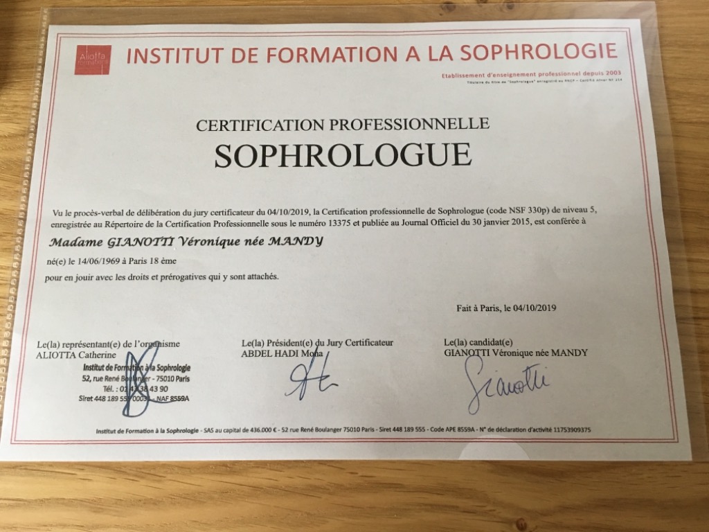 photo diplome Véronique Gianotti