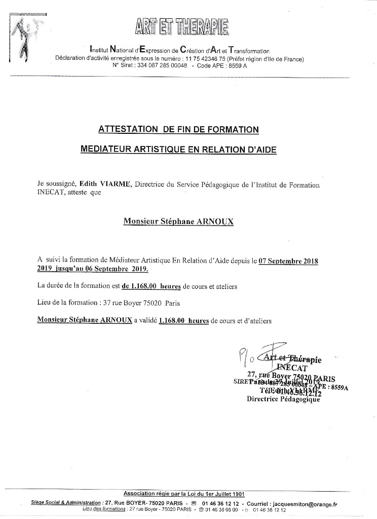 photo diplome Stéphane Arnoux