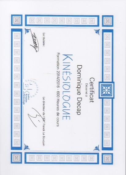 photo diplome DOMINIQUE DECAP 