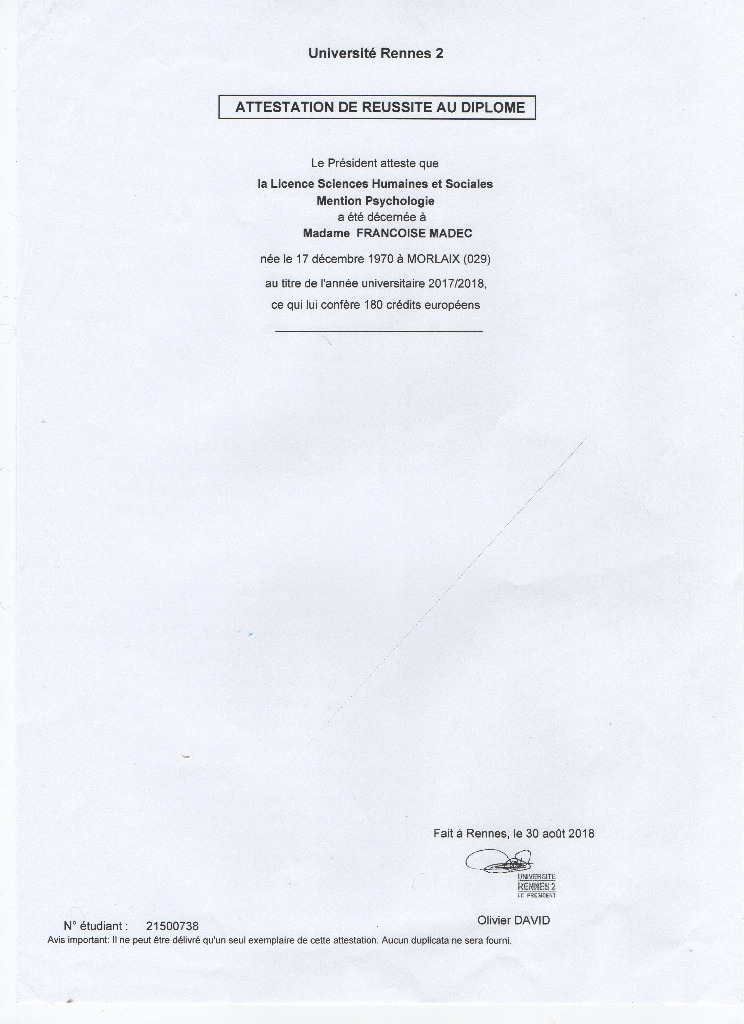 photo diplome Les Chemins du Zen