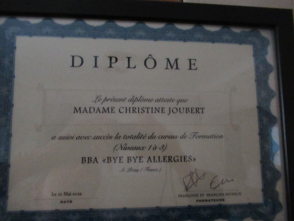 photo diplome Christine JOUBERT 