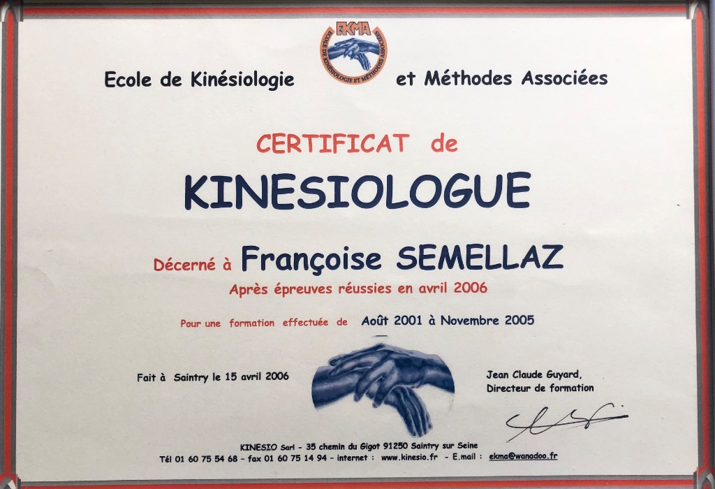 photo diplome Françoise SEMELLAZ 