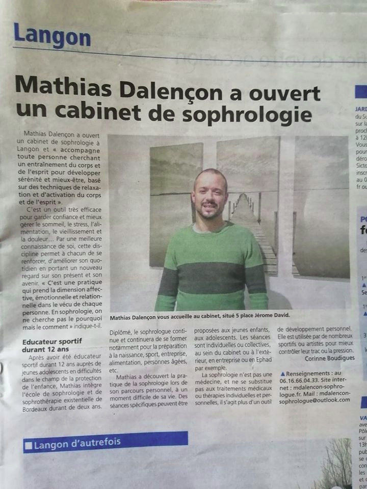 photo activite Mathias Dalençon SOPHROLOGUE