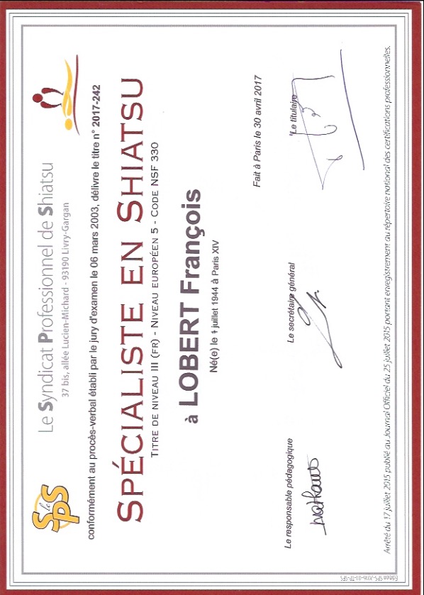 photo diplome François LOBERT
