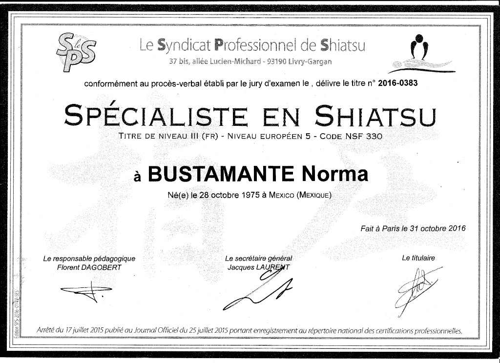 photo diplome BUSTAMANTE Norma