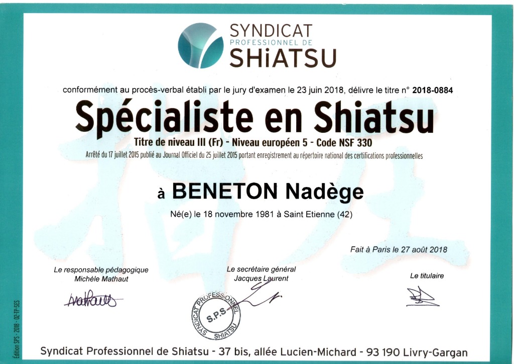 photo diplome BENETON Nadège