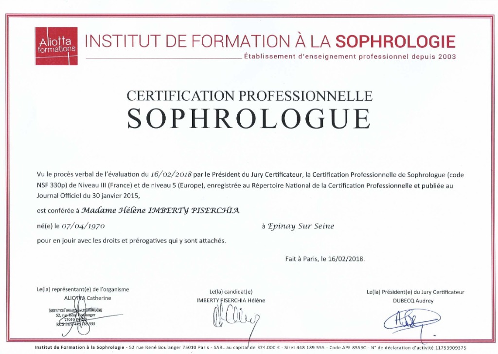 photo diplome Hélène IMBERTY PISERCHIA
