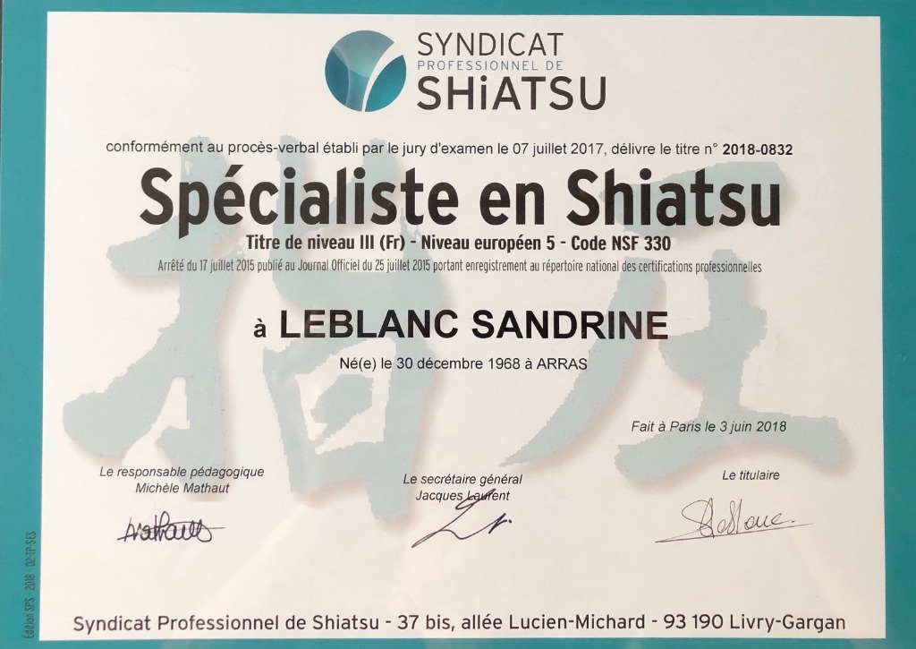 photo diplome Sandrine Leblanc
