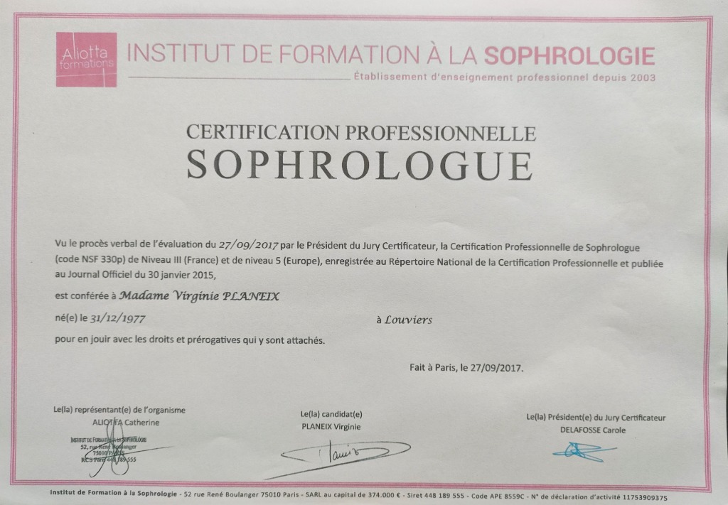 photo diplome Virginie PLANEIX 