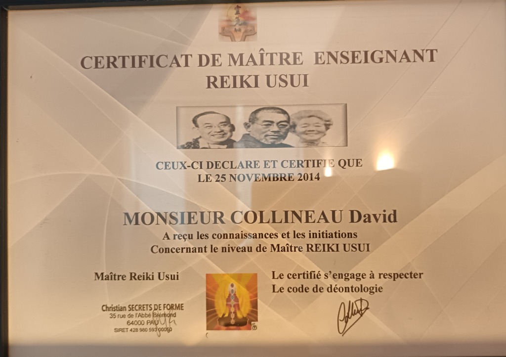 photo diplome David Collineau Air’Zen Harmony