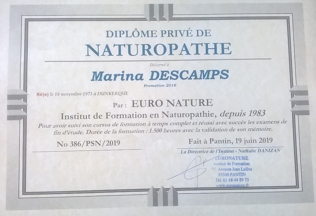 photo diplome Marina Descamps